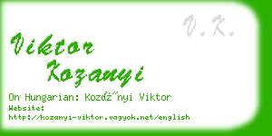 viktor kozanyi business card